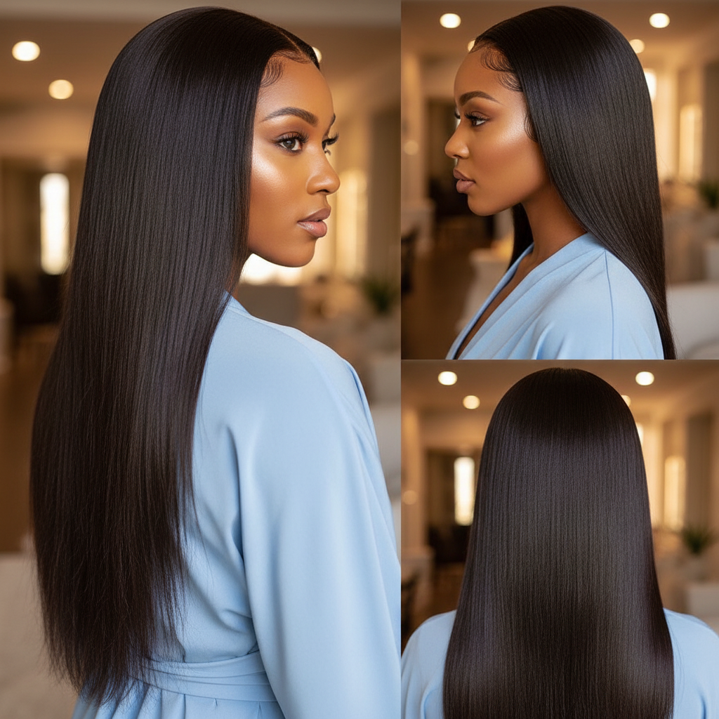18-Inch Straight Wig – Back View