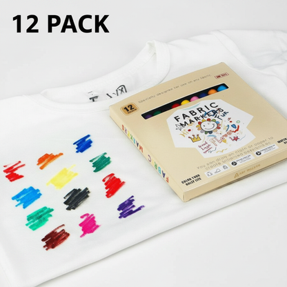 12 Pack Fabric Markers Premium