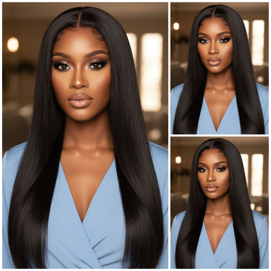 16-Inch Straight Wig – Baby Blue Dress