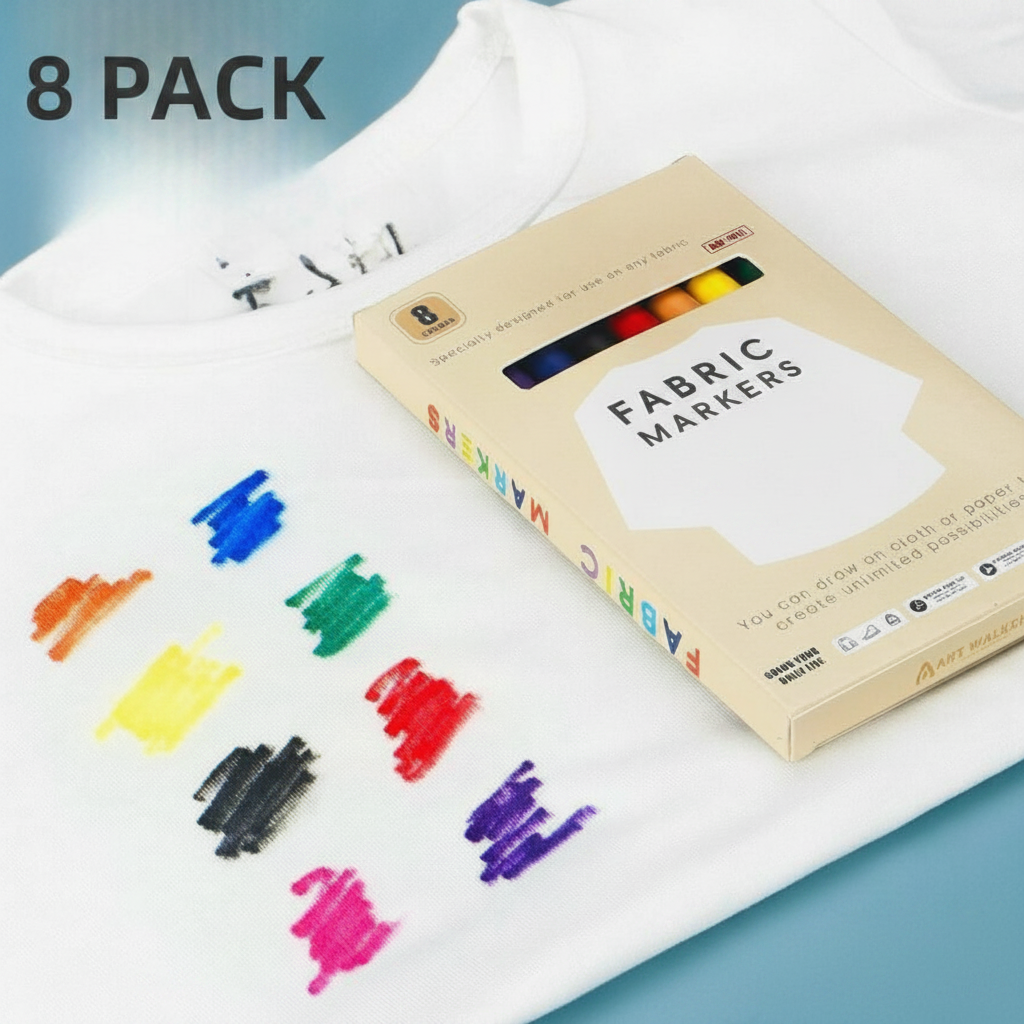 8 Pack Fabric Markers Premium