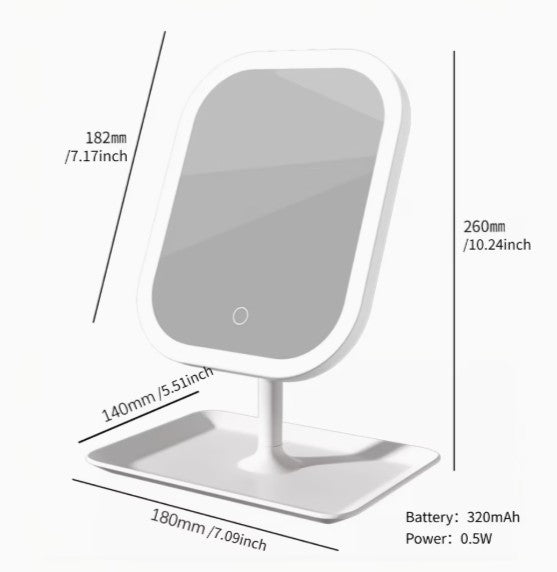 LED Makeup Mirror – Portable Folding Vanity Mirror with Lights & USB Recharge