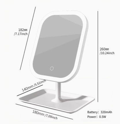 LED Makeup Mirror – Portable Folding Vanity Mirror with Lights & USB Recharge