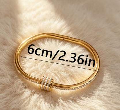 18K Gold-Plated Clover Stackable Bangle Set – 3pcs