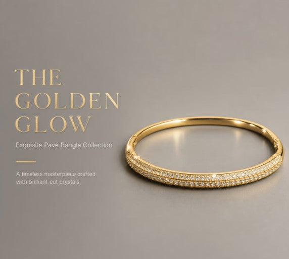 Full Pavé Bangle | 18K Gold-Plated Luxury Cuff