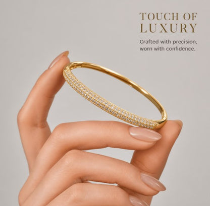 Full Pavé Bangle | 18K Gold-Plated Luxury Cuff