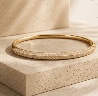 Full Pavé Bangle | 18K Gold-Plated Luxury Cuff