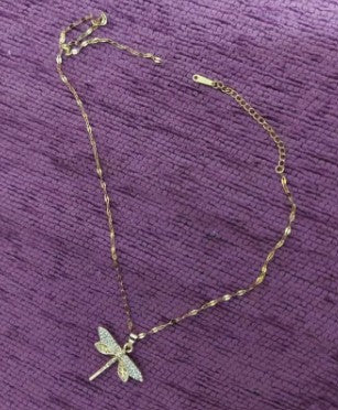 Dragonfly Pendant Necklace | 18K Gold-Plated