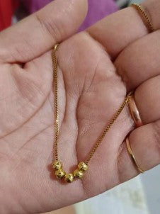 Five-Bead Necklace | 18k gold plated, Stainless Steel