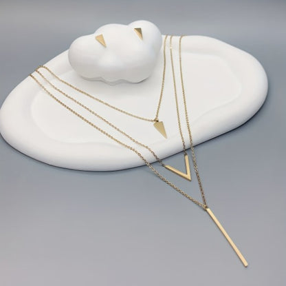 Geometric 3 piece Necklace & Earring Set