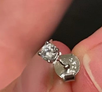 Round Zirconia Stud Earrings | S925 Sterling Silver