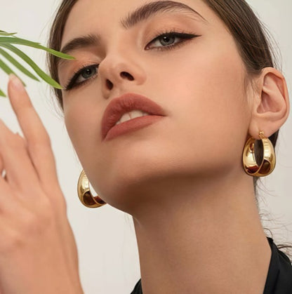 Hoop Earrings | Stainless Steel & 18K Gold Plated Hypoallergenic