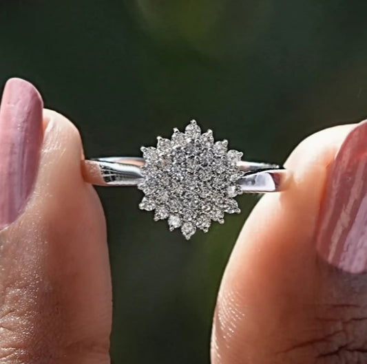 Snowflake CZ Ring | Sterling Silver Plated Stanless Steel