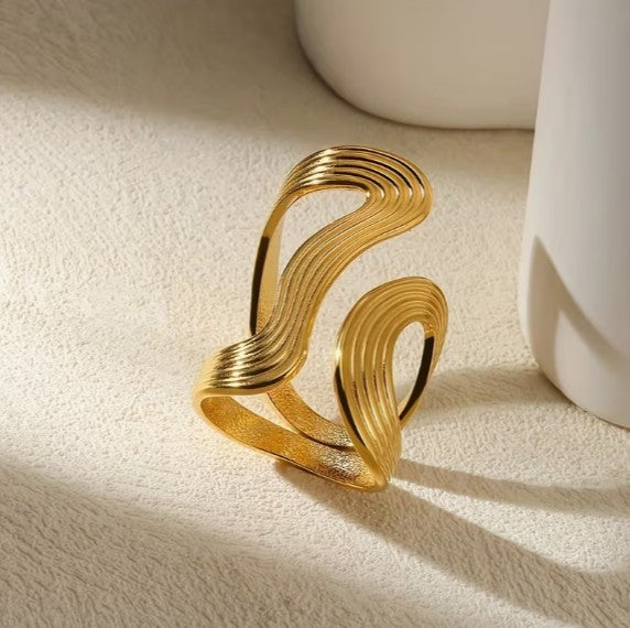 Twisted Open Ring | 18K Gold Plated