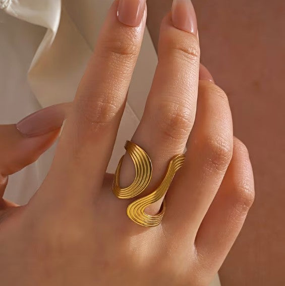 Twisted Open Ring | 18K Gold Plated