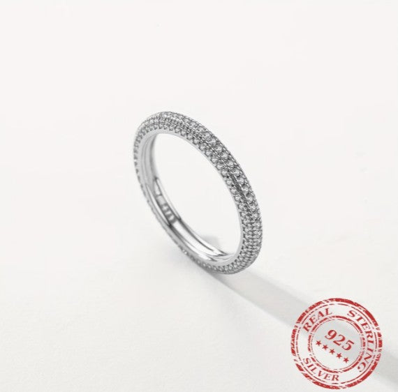 Stacking Pave Ring | 925 Sterling Silver & Synthetic CZ Ring