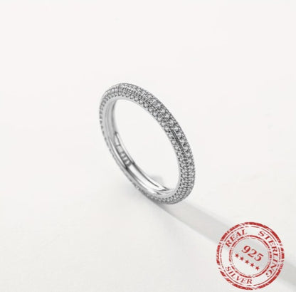 Stacking Pave Ring | 925 Sterling Silver & Synthetic CZ Ring