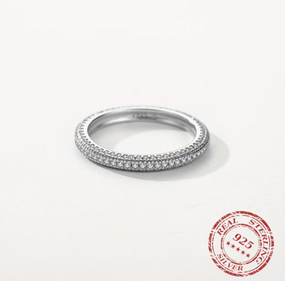 Stacking Pave Ring | 925 Sterling Silver & Synthetic CZ Ring