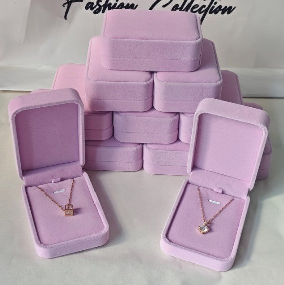 Velvet Necklace / Bracelet Gift Box Pink
