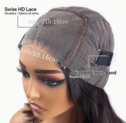 Kinky Curly Human Hair Wig – 4×4 HD Lace Front | Glueless 250% Density | 40cm