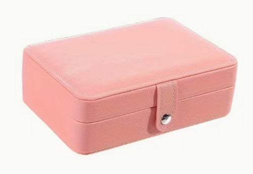 Double-Layer Jewellery Box – PU Cross-Grain & Beaded Velvet Interior