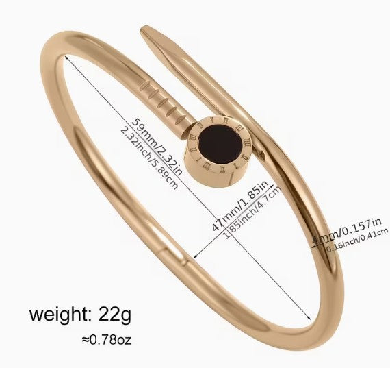 Roman Numeral Bangle | 18K Gold-Plated 316 Stainless Steel | Unisex