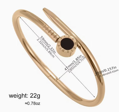Roman Numeral Bangle | 18K Gold-Plated 316 Stainless Steel | Unisex