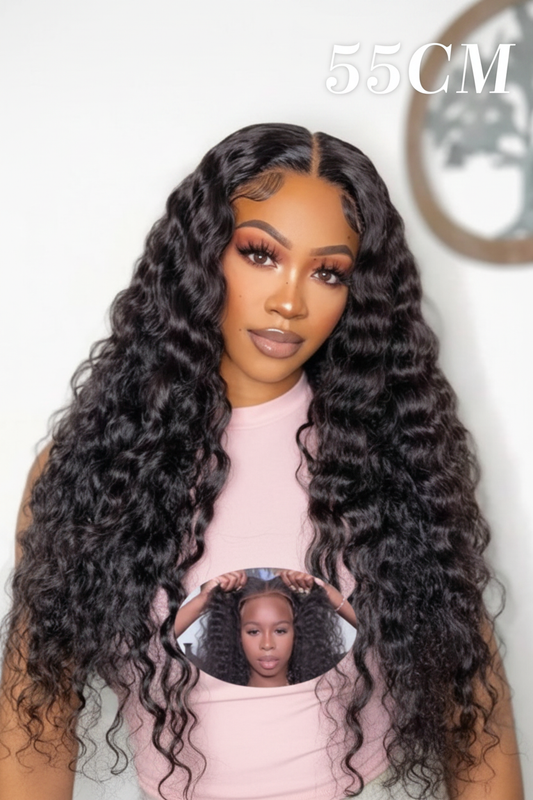 Deep Wave Wig – South African Model, Pink, 55CM