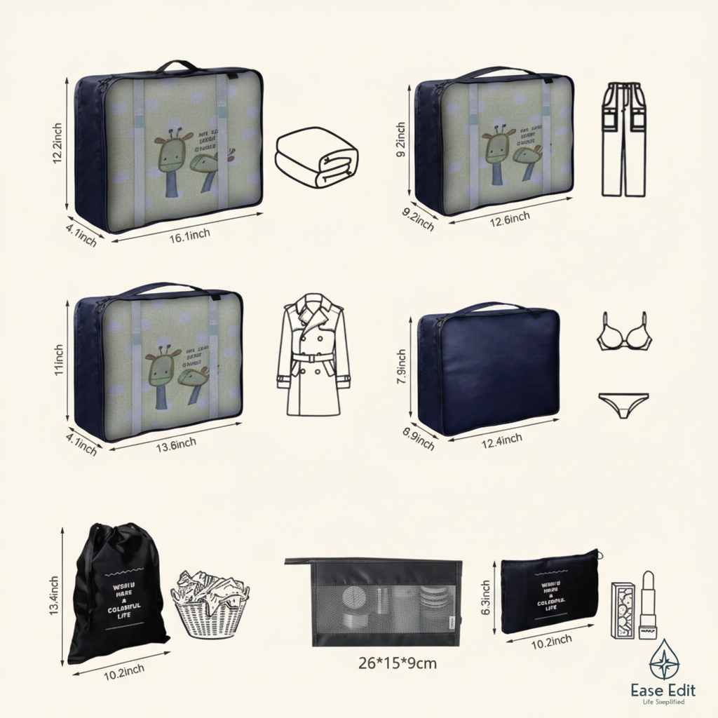 EaseEdit Navy Blue Cubes - Sophisticated Dimensions