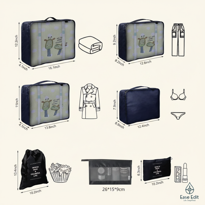 EaseEdit Navy Blue Cubes - Sophisticated Dimensions