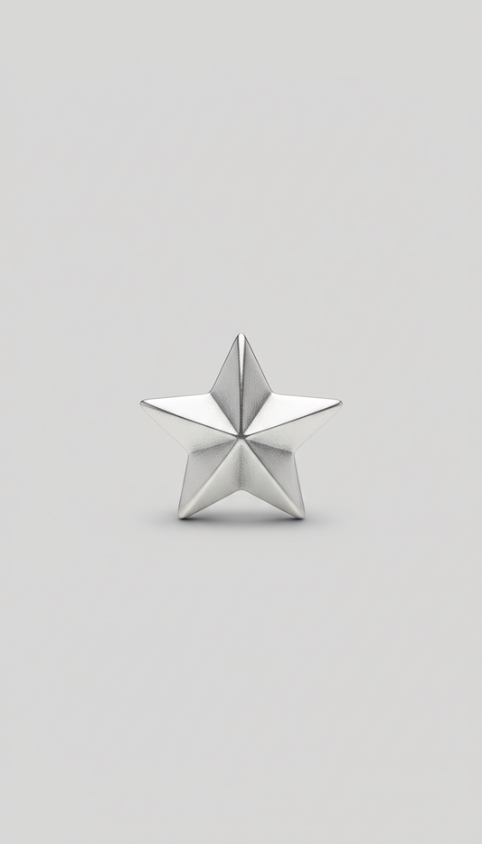 Sterling Silver-Plated Star Charm High-Gloss Finish