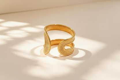 Gold Scroll Cuff Ring - Clean