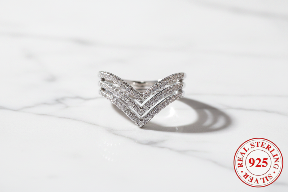 Premium Sterling Silver Chevron Ring