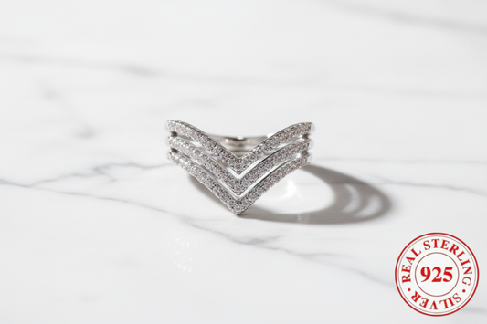 Premium Sterling Silver Chevron Ring