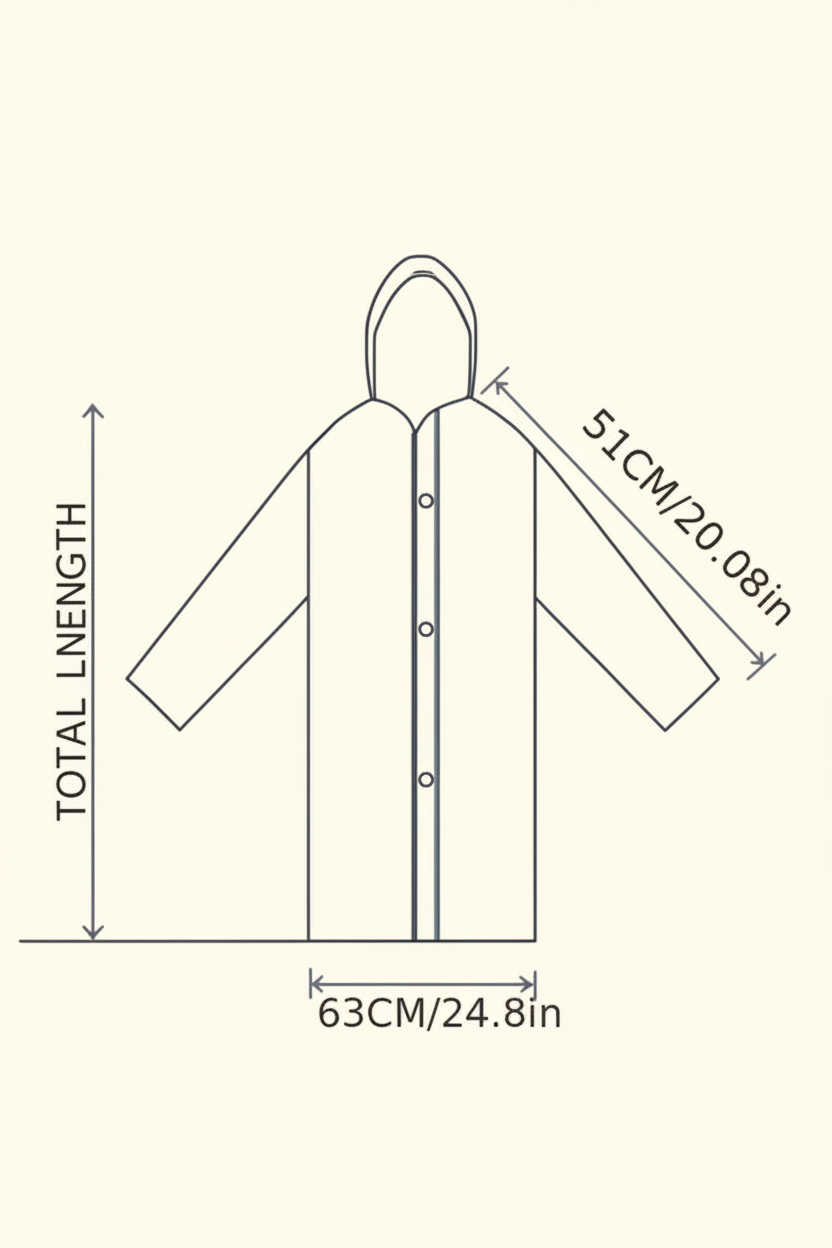 Raincoat Size Diagram